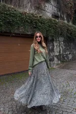 Light Green Strappy Sweater - 251085