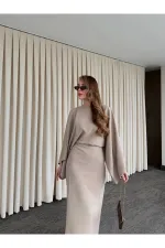 Vizon Yarasa Kol Modal Elbise - 5000