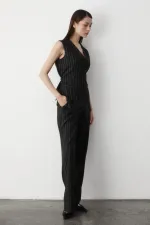 Black Multi-Button Striped Premium Suit Black Multi-Button Striped Premium Suit