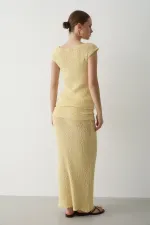 Ensemble deux pièces jaune drapé - 7257