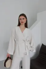 Natural Tie-Up Kimono Set Natural Tie-Up Kimono Set