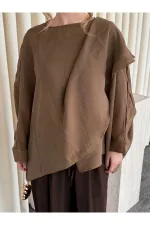 Brown Flowy Cape Poncho - 0901