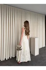 Beige Fairy Embroidered Dress - 2489