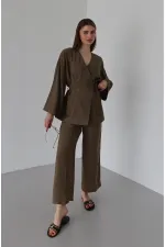 Brown Tie-Up Kimono Set Brown Tie-Up Kimono Set