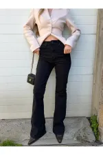 Siyah İspanyol Paça Jean - 2106