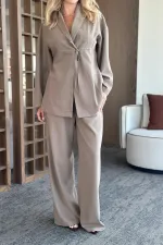 Ensemble chemisier et pantalon en vison - 8767