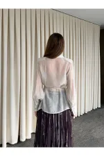 Chemise transparente matelassée en pierre - 5029