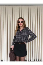 Siyah Mini Şort Etek - 251139