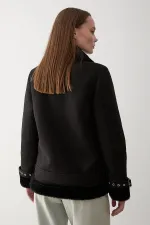 Black Fur-Lined Coat Black Fur-Lined Coat