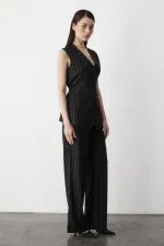 Black Multi-Button Striped Premium Suit Black Multi-Button Striped Premium Suit