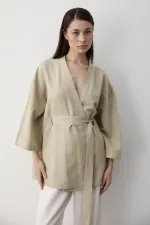 Mint Iç Kemerli Fakir Kol Kimono - 5383