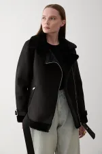 Black Fur-Lined Coat Black Fur-Lined Coat