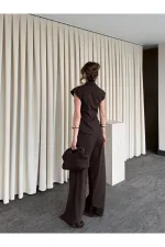 Kahverengi Margot Yelek Pantolon Takım - 308