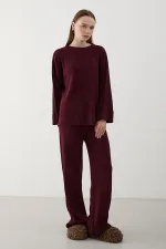 Burgundy Thessaloniki Knit Sweater Set - 4587 Burgundy Thessaloniki Knit Sweater Set - 4587