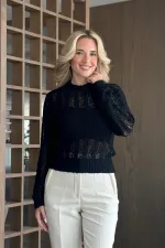 Chemisier noir en maille - 4413