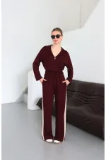 Ensemble bordeaux à capuche et garniture - 8569