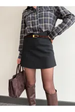 Siyah Mini Şort Etek - 251139