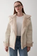 Off-white fur-lined coat Off-white fur-lined coat