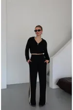 Ensemble noir à capuche et garnitures - 8569