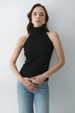 Débardeur noir à col roulé - 251004