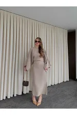 Vizon Yarasa Kol Modal Elbise - 5000