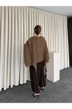 Brown Flowy Cape Poncho - 0901