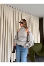 Ensemble boléro en maille vison - 601117