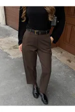 Brown Classic Straight Cut Trousers - 9957 Brown Classic Straight Cut Trousers - 9957
