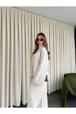 Ensemble pull en maille pierre - 98078