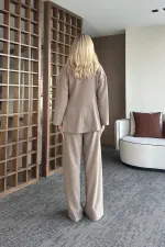 Ensemble chemisier et pantalon en vison - 8767