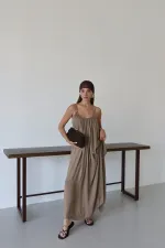 Mink Strappy Relaxed Fit Dress