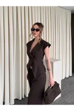 Kahverengi Margot Yelek Pantolon Takım - 308