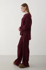 Burgundy Thessaloniki Knit Sweater Set - 4587 Burgundy Thessaloniki Knit Sweater Set - 4587