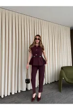 Pantalon prune à pinces - 51269