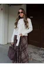 Krem Şal Detaylı Kazak - 251180