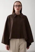 Kahverengi Pelerin Model Trençkot - 7603