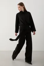 Siyah Beli Detaylı Pantolon Gömlek Takım - 8862