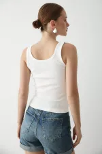 Açık Ekru Önden Düğmeli Atlet - 251001