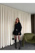 Black Dress with Lace Hem - 35518