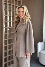 Ensemble chemisier et pantalon en vison - 8767