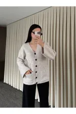 Taş Düğmeli Basic Hırka - 4622