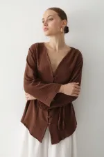 Brown Multi-Button Kimono Brown Multi-Button Kimono