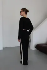 Ensemble noir à capuche et garnitures - 8569