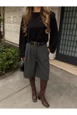 Antrasit Bermuda Şort - 40589