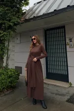 Robe marron à nouer - 4988