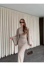 Vizon Yarasa Kol Modal Elbise - 5000