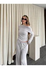 Taş Kayık Yaka Modal İkili Takım - 7323