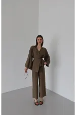 Brown Tie-Up Kimono Set Brown Tie-Up Kimono Set