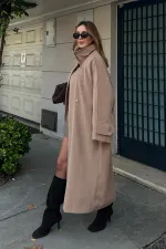 Mink Vittoria Button-Down Collar Coat - 2511 Mink Vittoria Button-Down Collar Coat - 2511