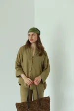 Khaki Lirio Shirt and Pants Set - 8674